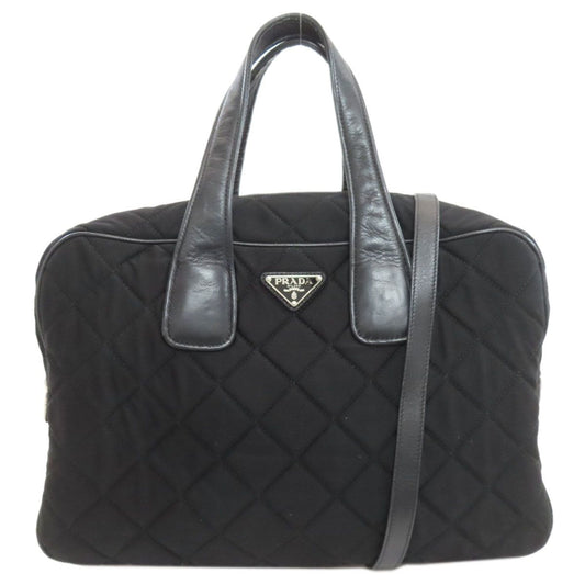 Prada Quilted 2-Way Handbag Cotton Canvas