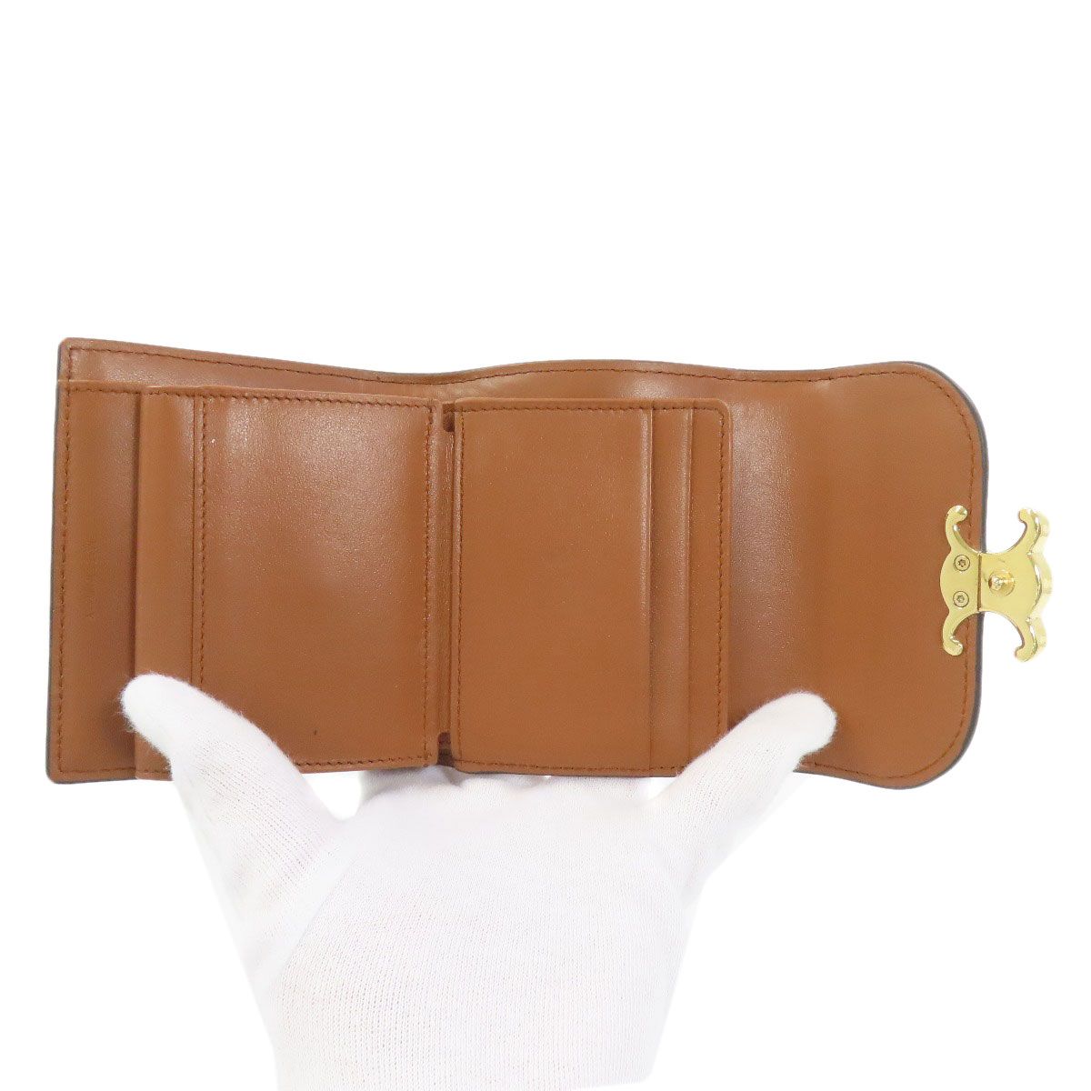 Celine Small Flap Wallet Trio Bifold Canvas Leather — view 4