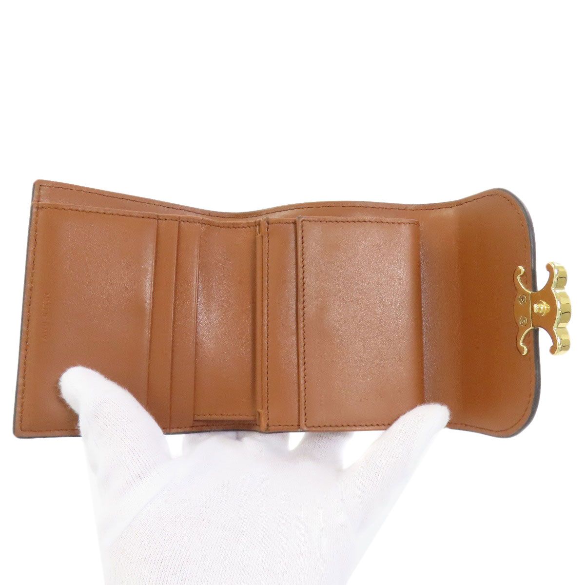 Celine Small Flap Wallet Trio Bifold Canvas Leather — view 5