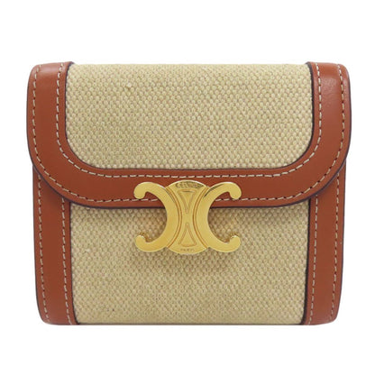 Celine Small Flap Wallet Trio Bifold Canvas Leather