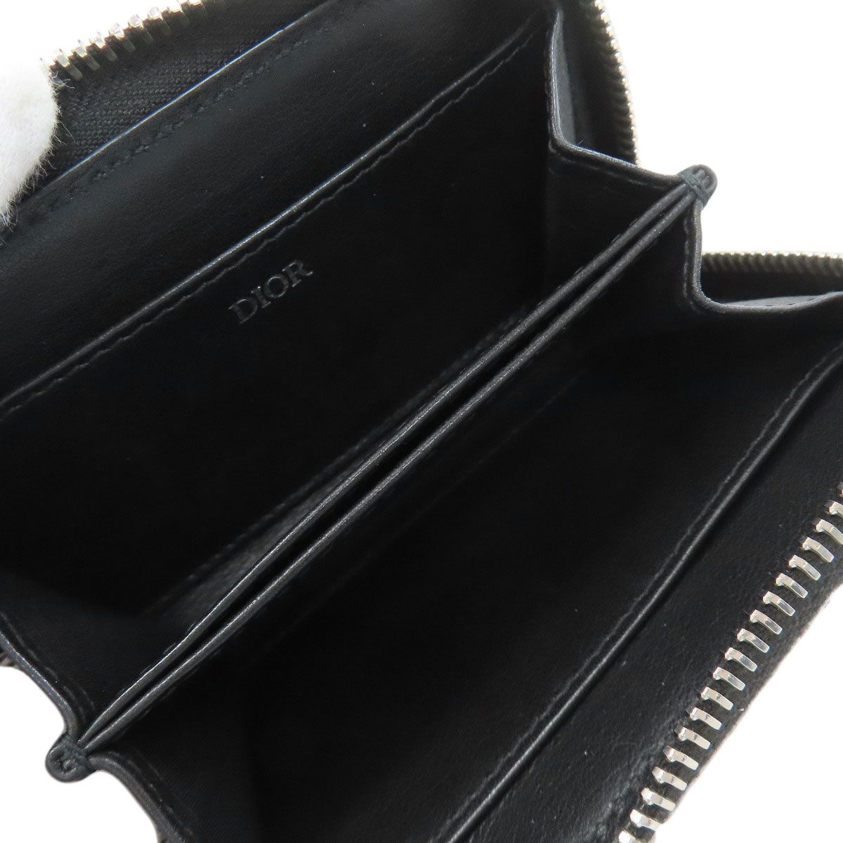 Dior White Oblique Jacquard Card Case Canvas — view 4