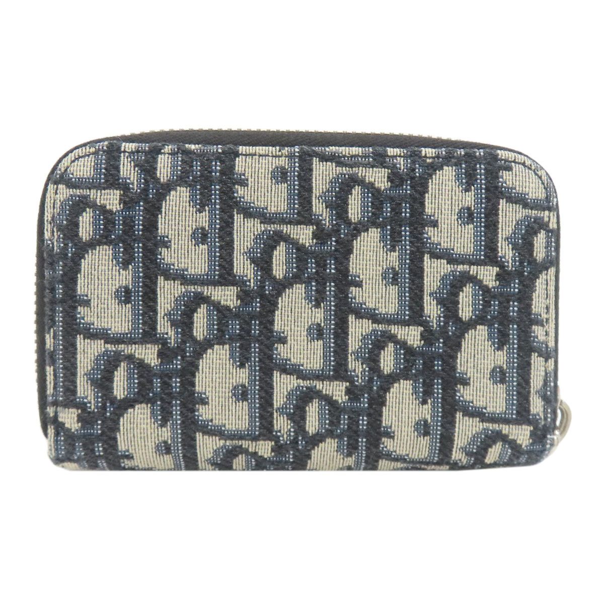 Dior White Oblique Jacquard Card Case Canvas — view 2