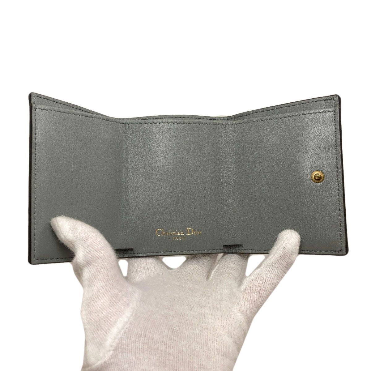 Dior Saddle Lotus Bifold Wallet Leather — view 4