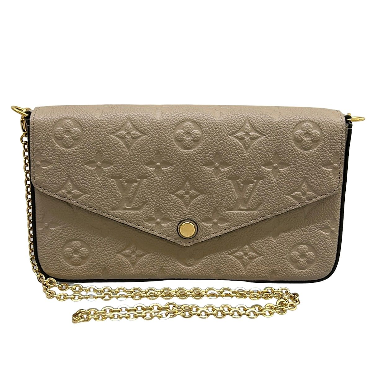 Louis Vuitton Wallet Monogram Empreinte Pochette Felicie Tourtle Leather Cowhide
