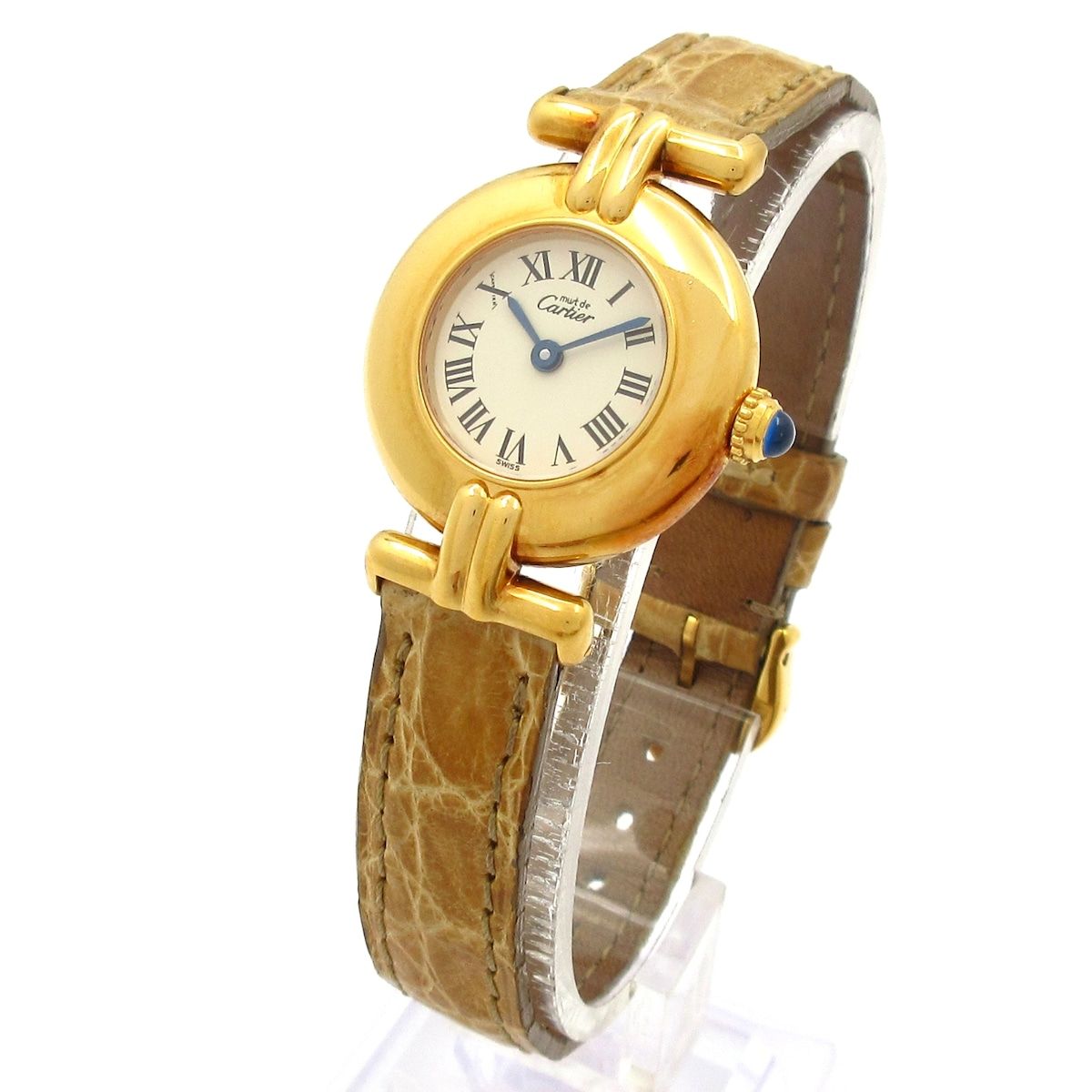 Cartier Watch Must Colise Vermeil 925 Leather Strap Ivory — view 2