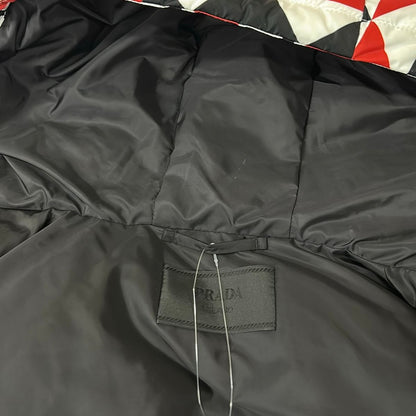 Prada Down Jacket M Red White Black Long Sleeve Zip Up Winter — view 9