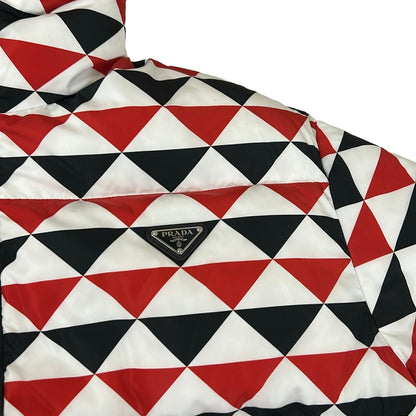 Prada Down Jacket M Red White Black Long Sleeve Zip Up Winter — view 6