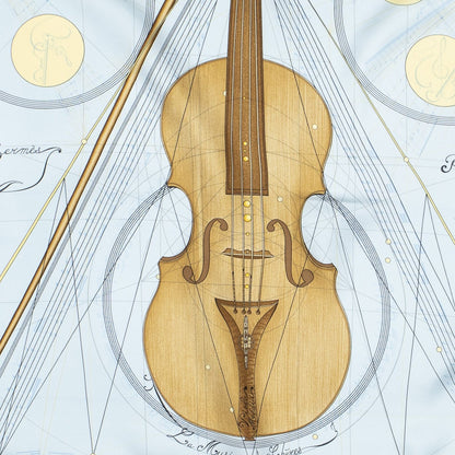 Hermes Scarf Light Blue Brown Silk — view 3