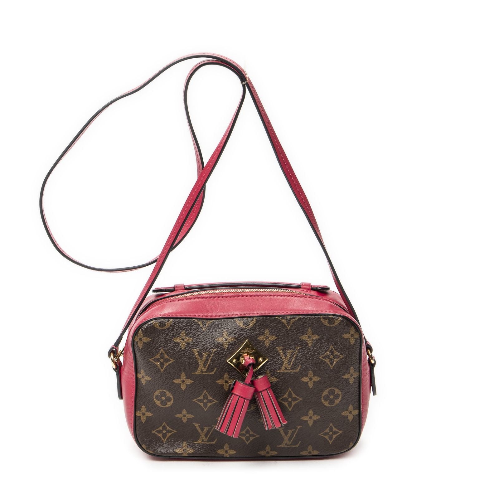 Louis Vuitton Saintonge Brown Fuchsia Monogram Canvas Messenger