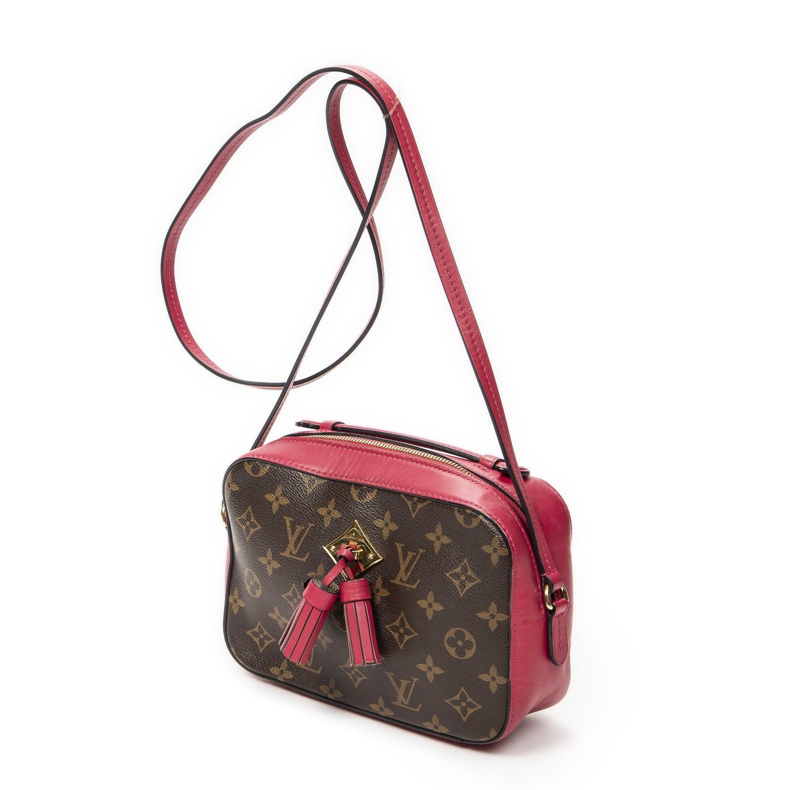 Louis Vuitton Saintonge Brown Fuchsia Monogram Canvas Messenger — view 2