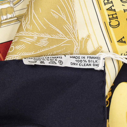 Hermes Scarf Navy Gold Purple Silk — view 5