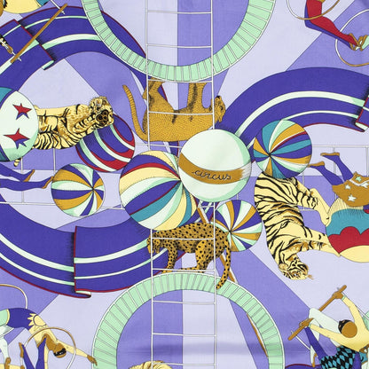 Hermes Scarf Purple Black Green Silk — view 3