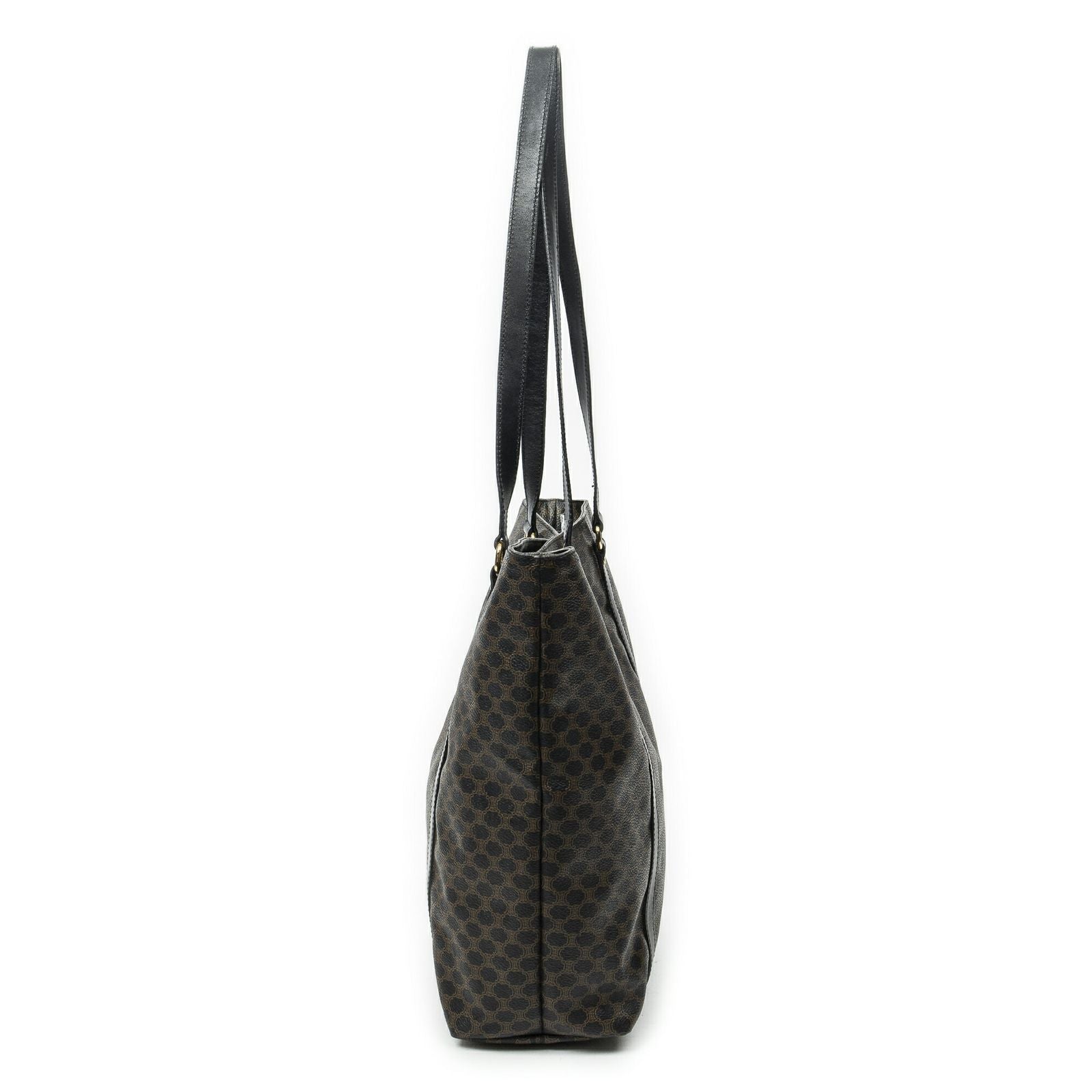 Celine Vintage Shopping Tote Black Macadam Canvas — view 4