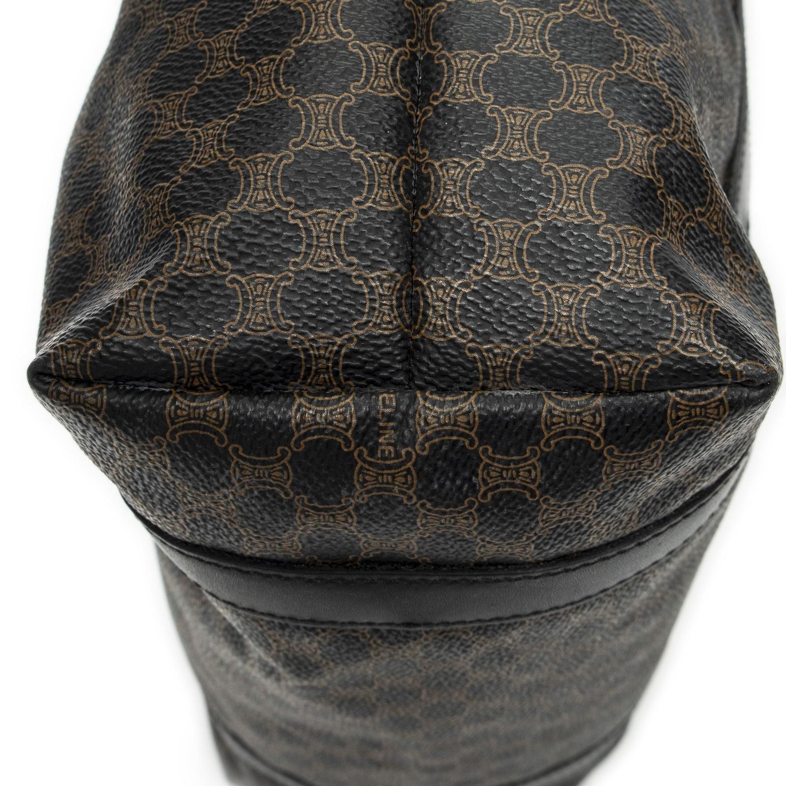 Celine Vintage Shopping Tote Black Macadam Canvas — view 8