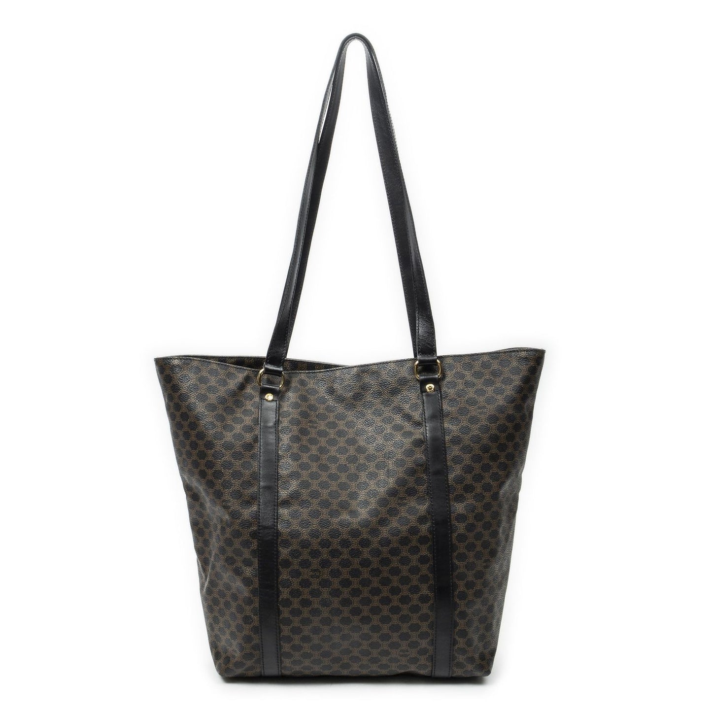Celine Vintage Shopping Tote Black Macadam Canvas — view 5