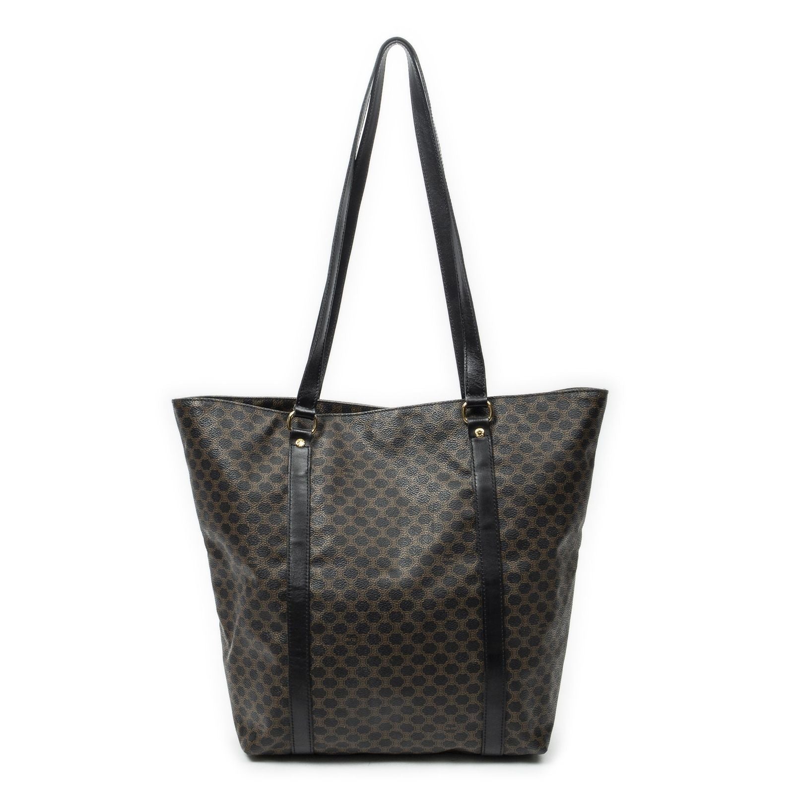 Celine Vintage Shopping Tote Black Macadam Canvas — view 5