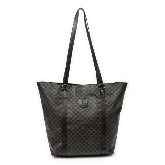 Celine Vintage Shopping Tote Black Macadam Canvas