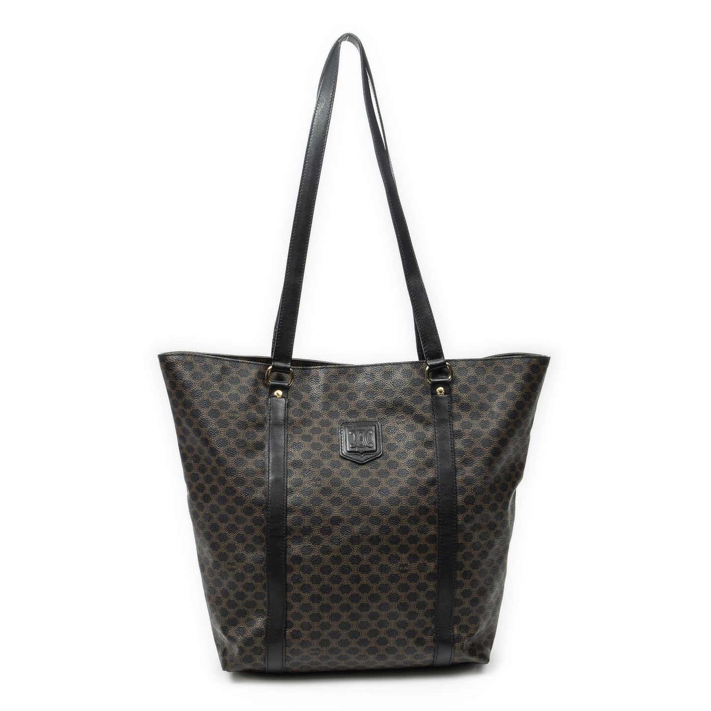 Celine Vintage Shopping Tote Black Macadam Canvas