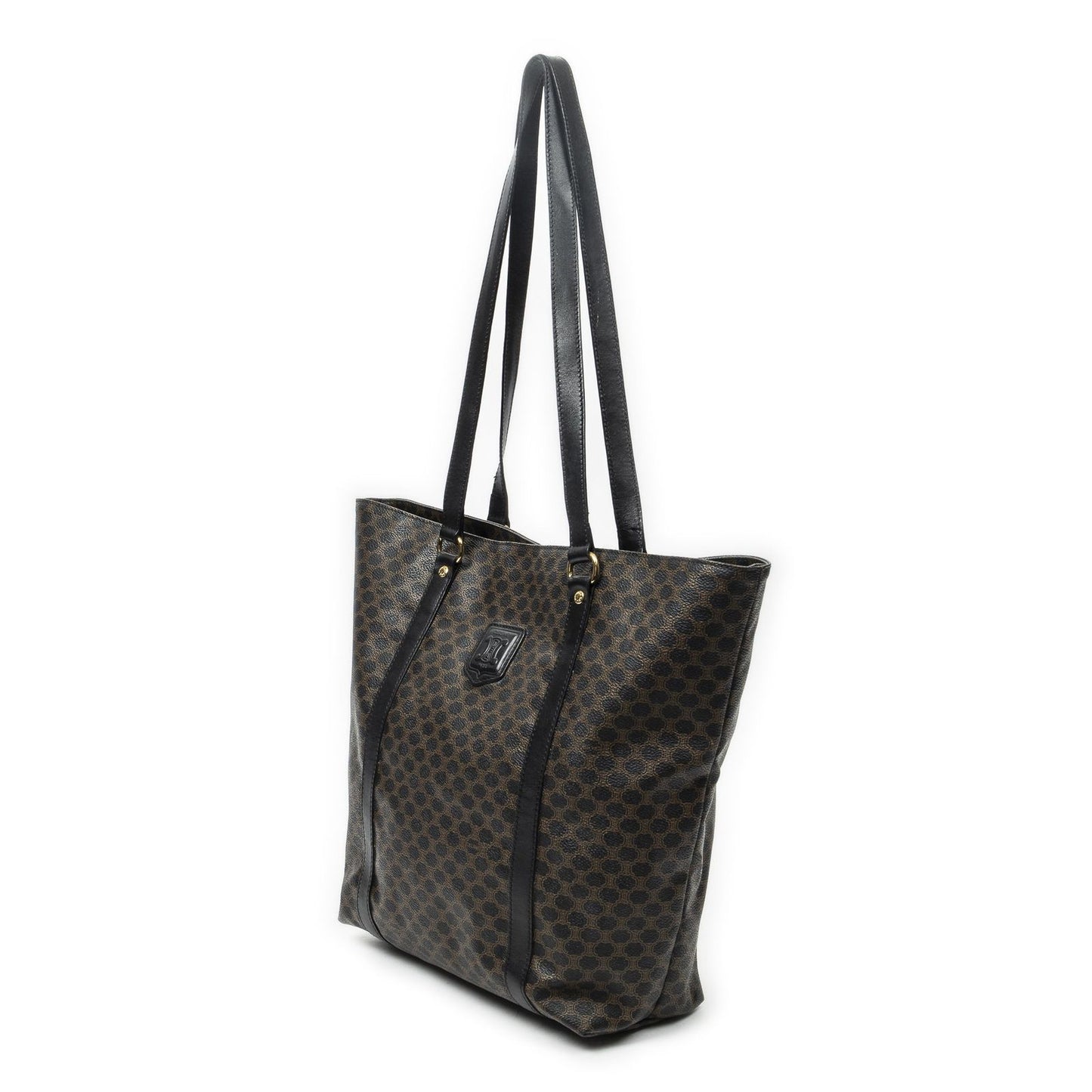 Celine Vintage Shopping Tote Black Macadam Canvas — view 2