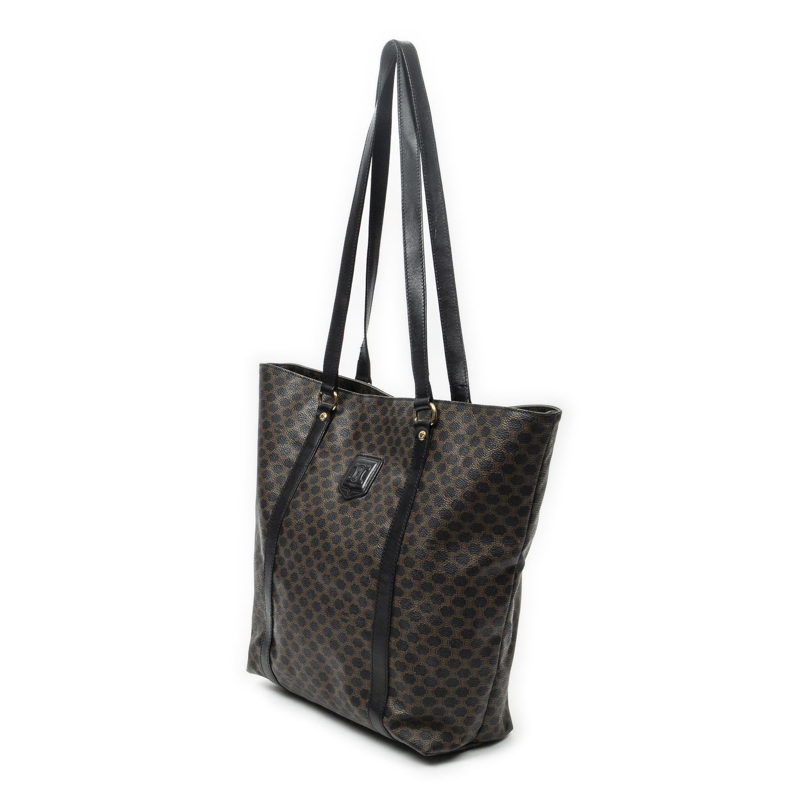 Celine Vintage Shopping Tote Black Macadam Canvas — view 2