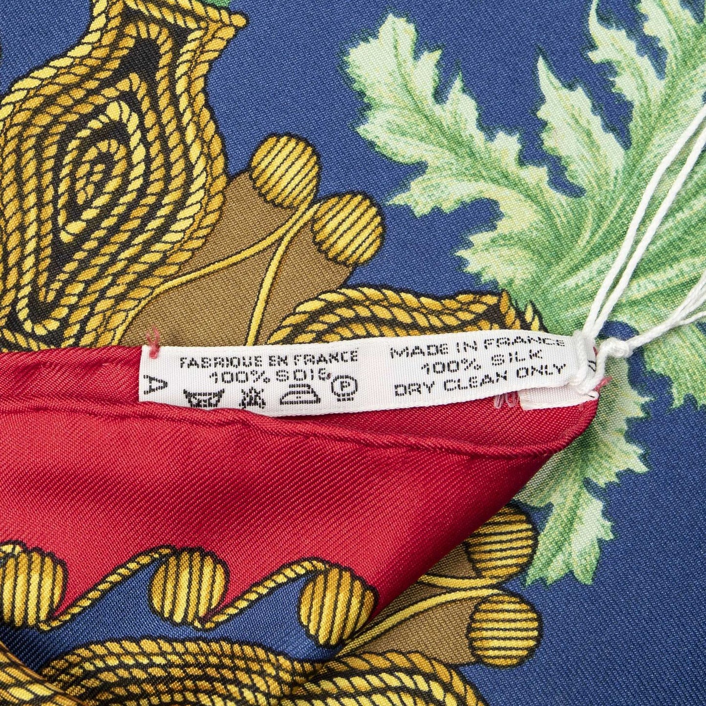 Hermes Scarf Blue Red Green Silk — view 5