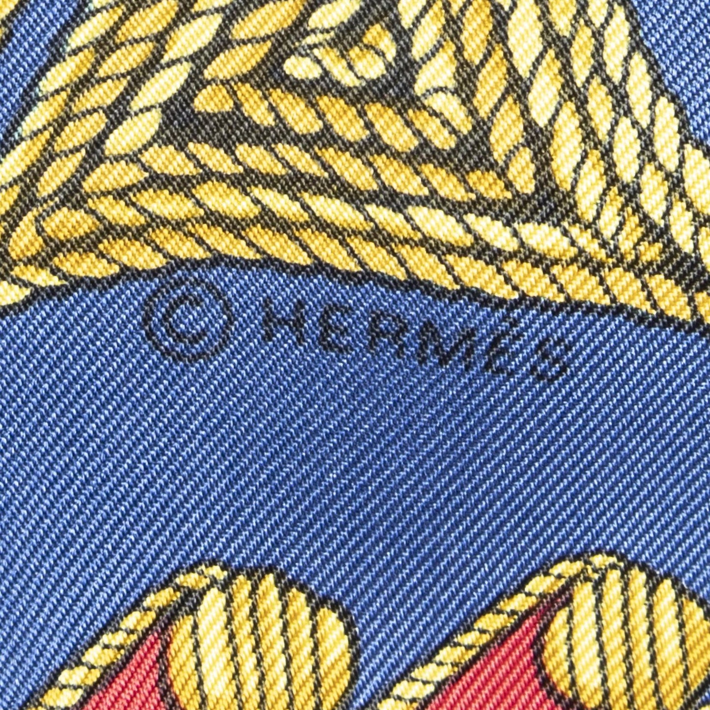 Hermes Scarf Blue Red Green Silk — view 4