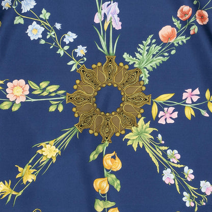 Hermes Scarf Blue Red Green Silk — view 3