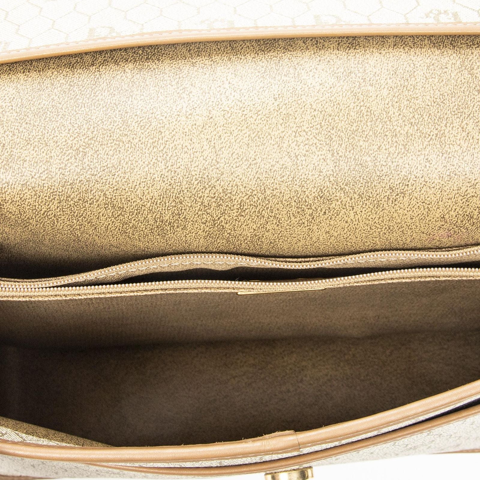 Dior Vintage Crossbody Beige Brown Honeycomb Canvas — view 9