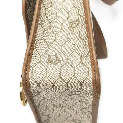Dior Vintage Crossbody Beige Brown Honeycomb Canvas — view 8