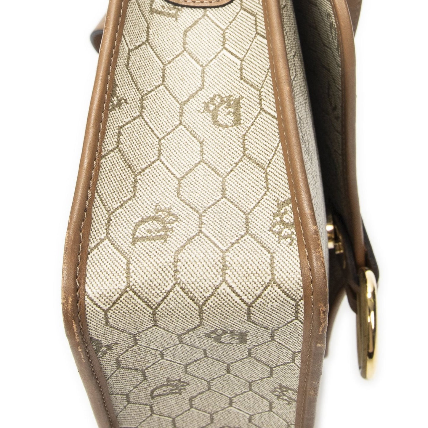 Dior Vintage Crossbody Beige Brown Honeycomb Canvas — view 7