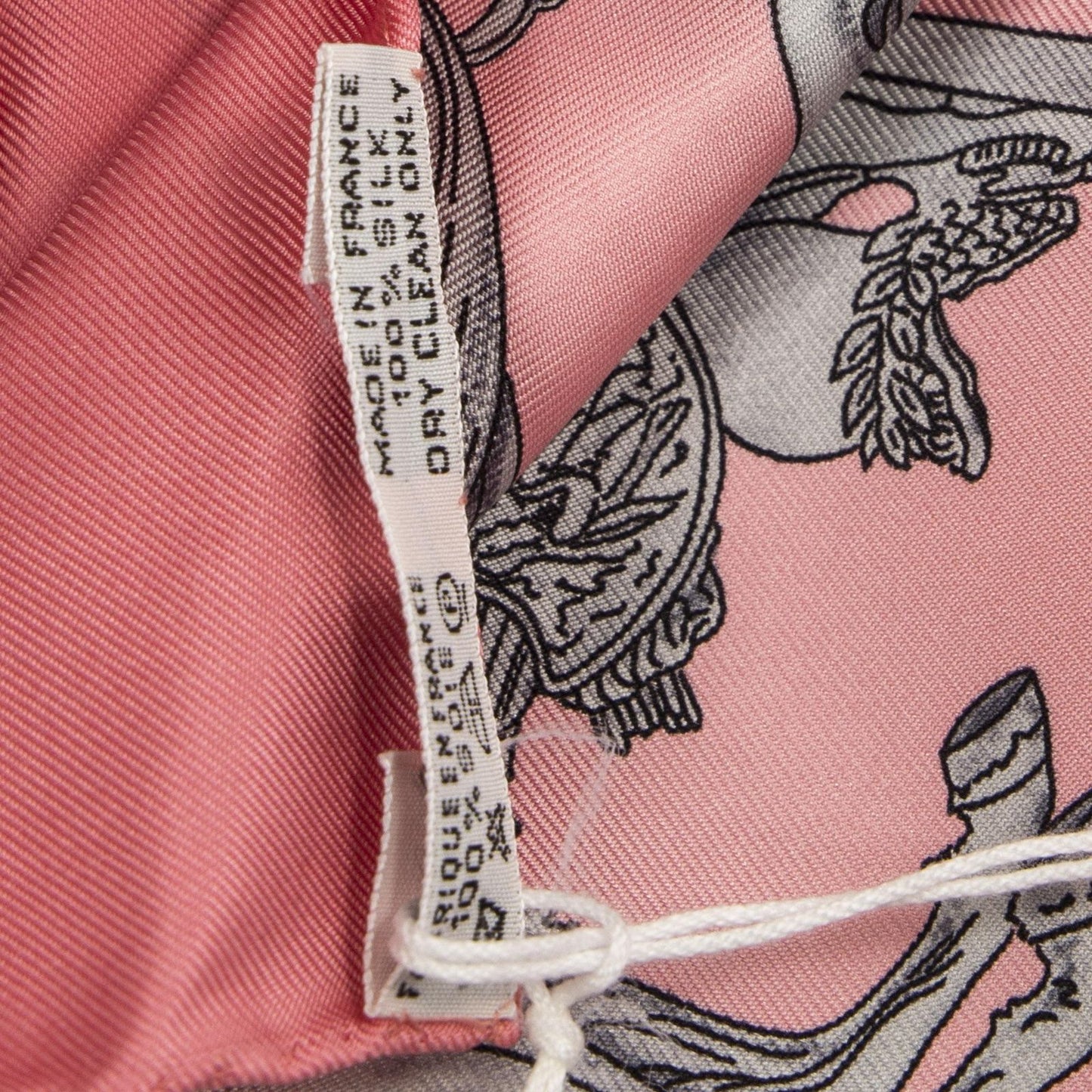 Hermes Scarf Light Pink Gray Silk — view 5