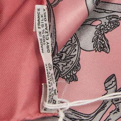Hermes Scarf Light Pink Gray Silk — view 5