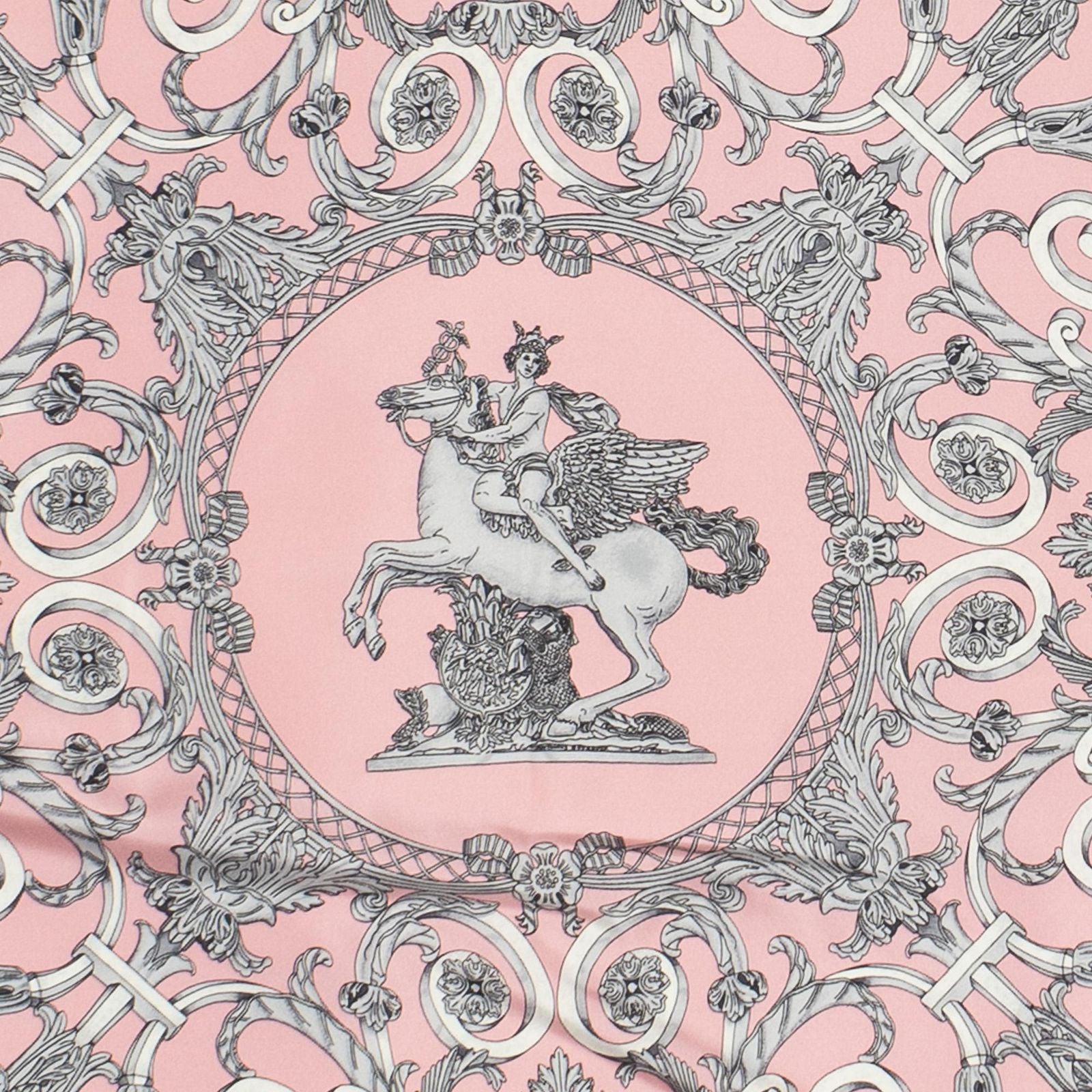 Hermes Scarf Light Pink Gray Silk — view 3