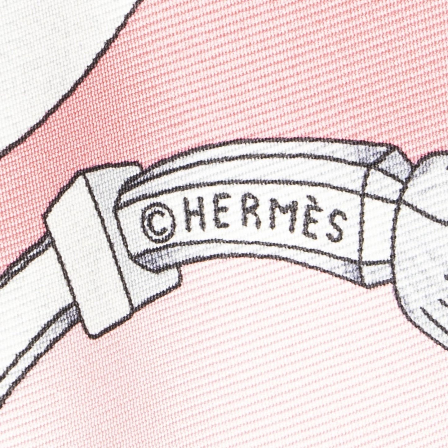 Hermes Scarf Light Pink Gray Silk — view 4