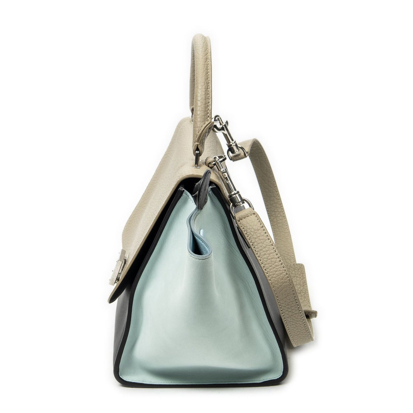 Celine Black Light Blue calfskin Leather Messenger — view 3