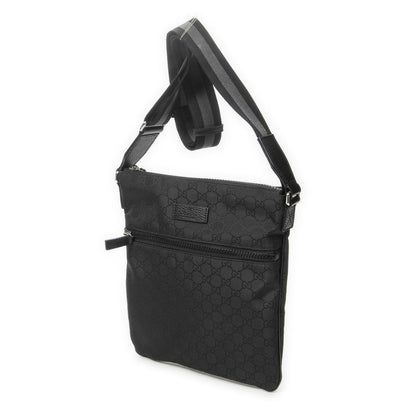 Gucci Small Front Zip Messenger Black GG Nylon Canvas — view 2