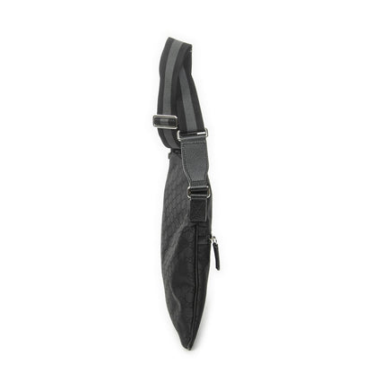 Gucci Small Front Zip Messenger Black GG Nylon Canvas — view 4