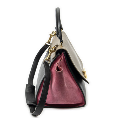 Celine Small Medium Swing Black Pink Top Calfskin Leather — view 4