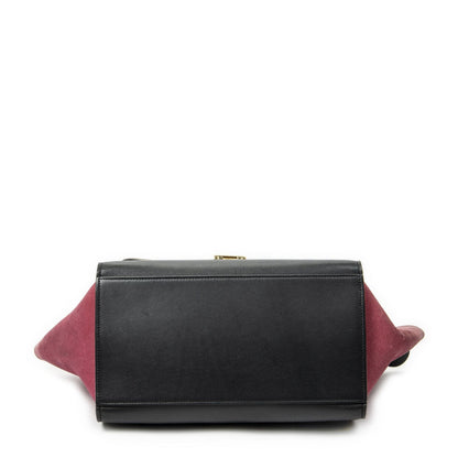 Celine Small Medium Swing Black Pink Top Calfskin Leather — view 6