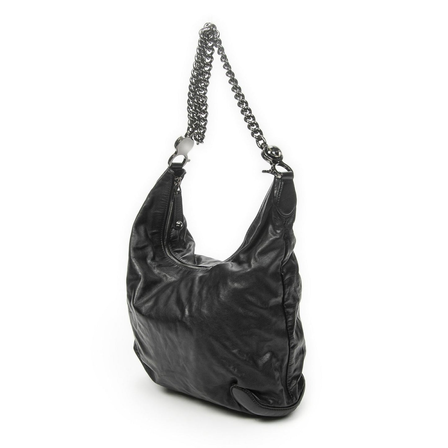Gucci Medium Galaxy Chain Hobo Black Lambskin Leather — view 2