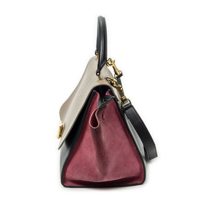 Celine Small Medium Swing Black Pink Top Calfskin Leather — view 3