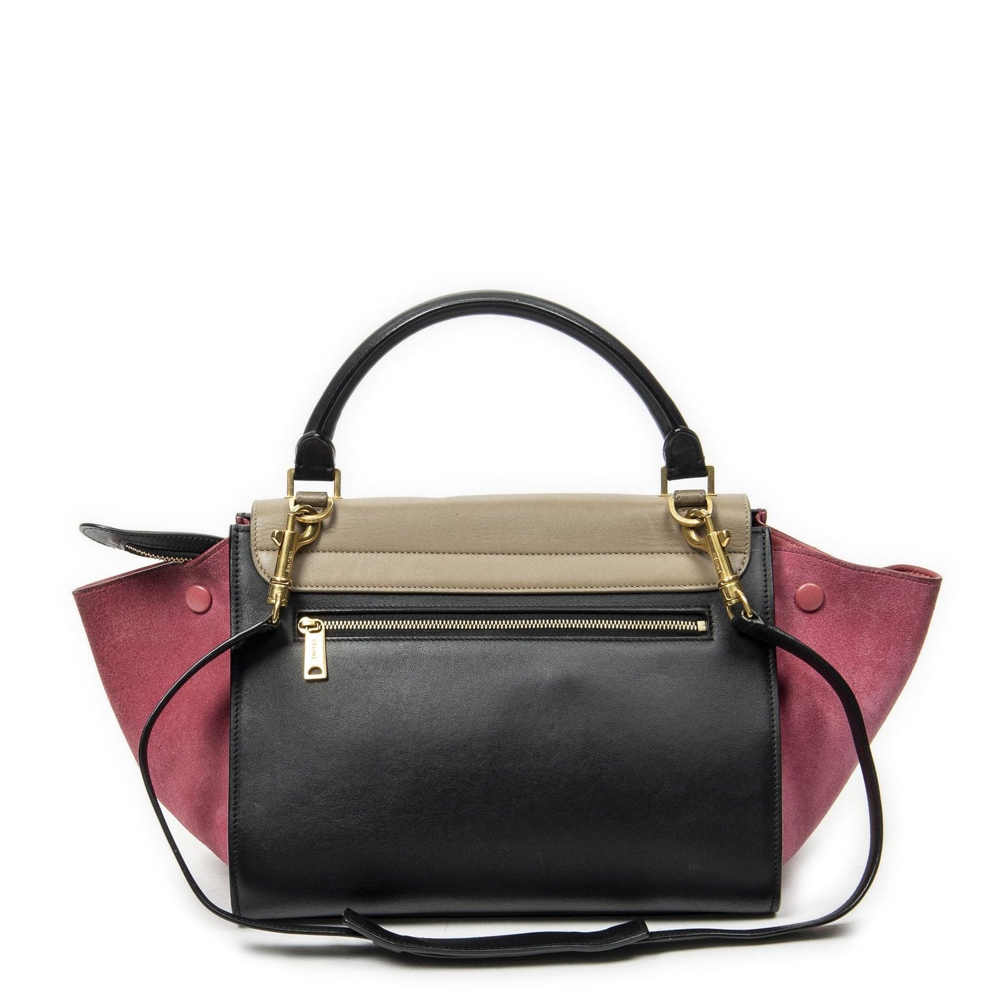 Celine Small Medium Swing Black Pink Top Calfskin Leather — view 5