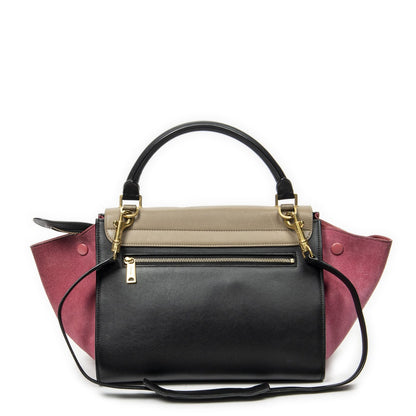 Celine Small Medium Swing Black Pink Top Calfskin Leather — view 5