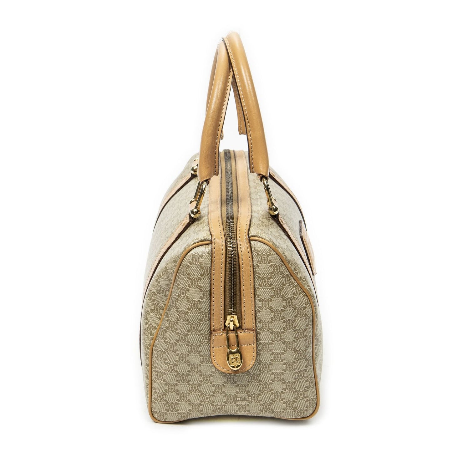 Celine Mini Boston Beige Macadam Canvas Shoulder — view 4