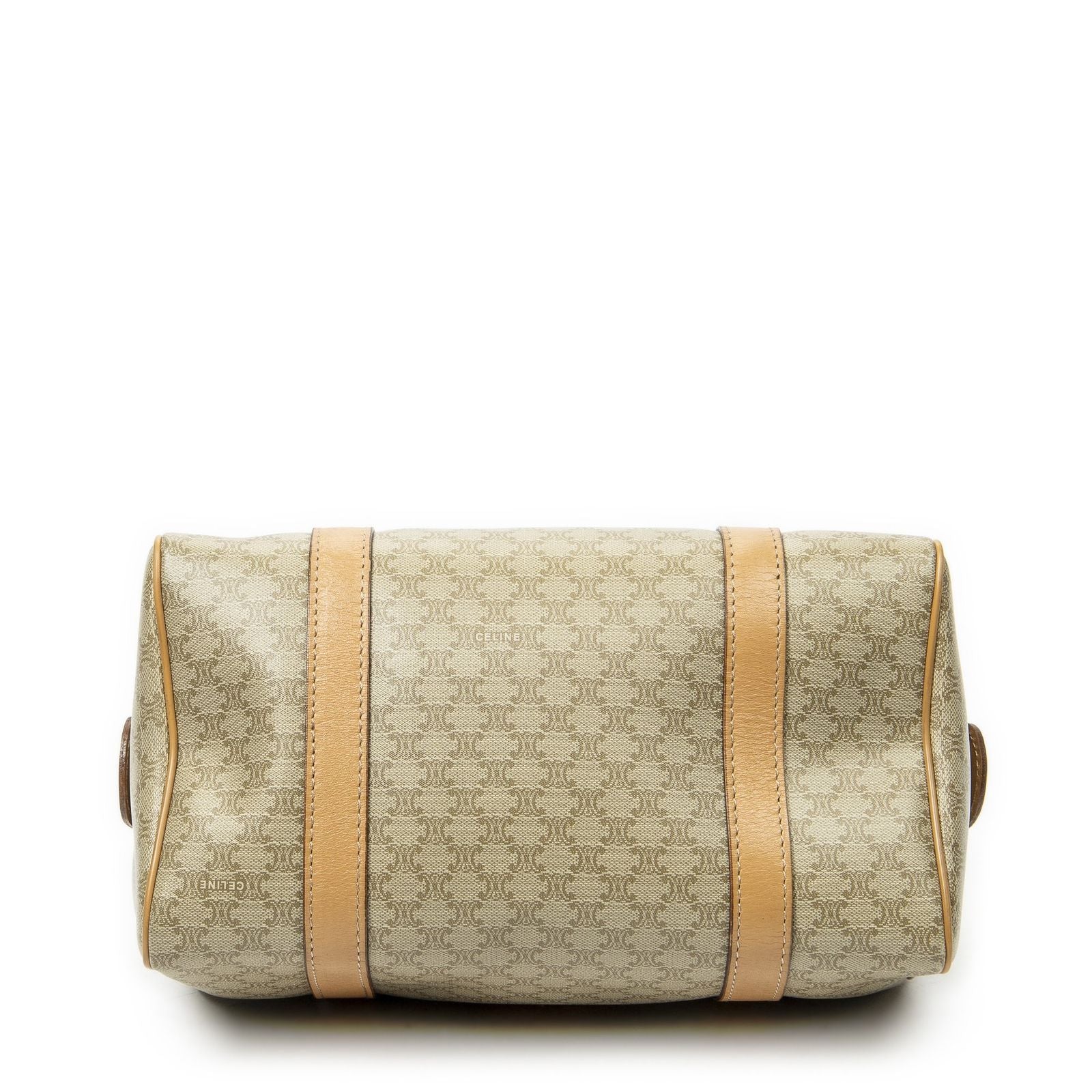 Celine Mini Boston Beige Macadam Canvas Shoulder — view 6