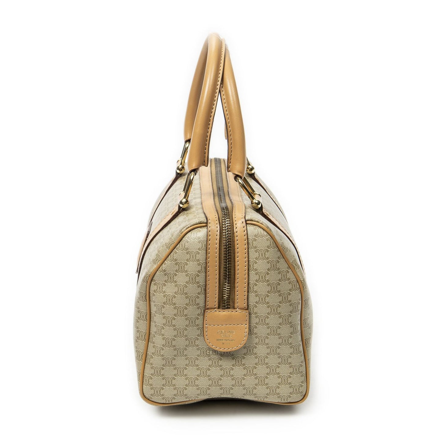 Celine Mini Boston Beige Macadam Canvas Shoulder — view 3