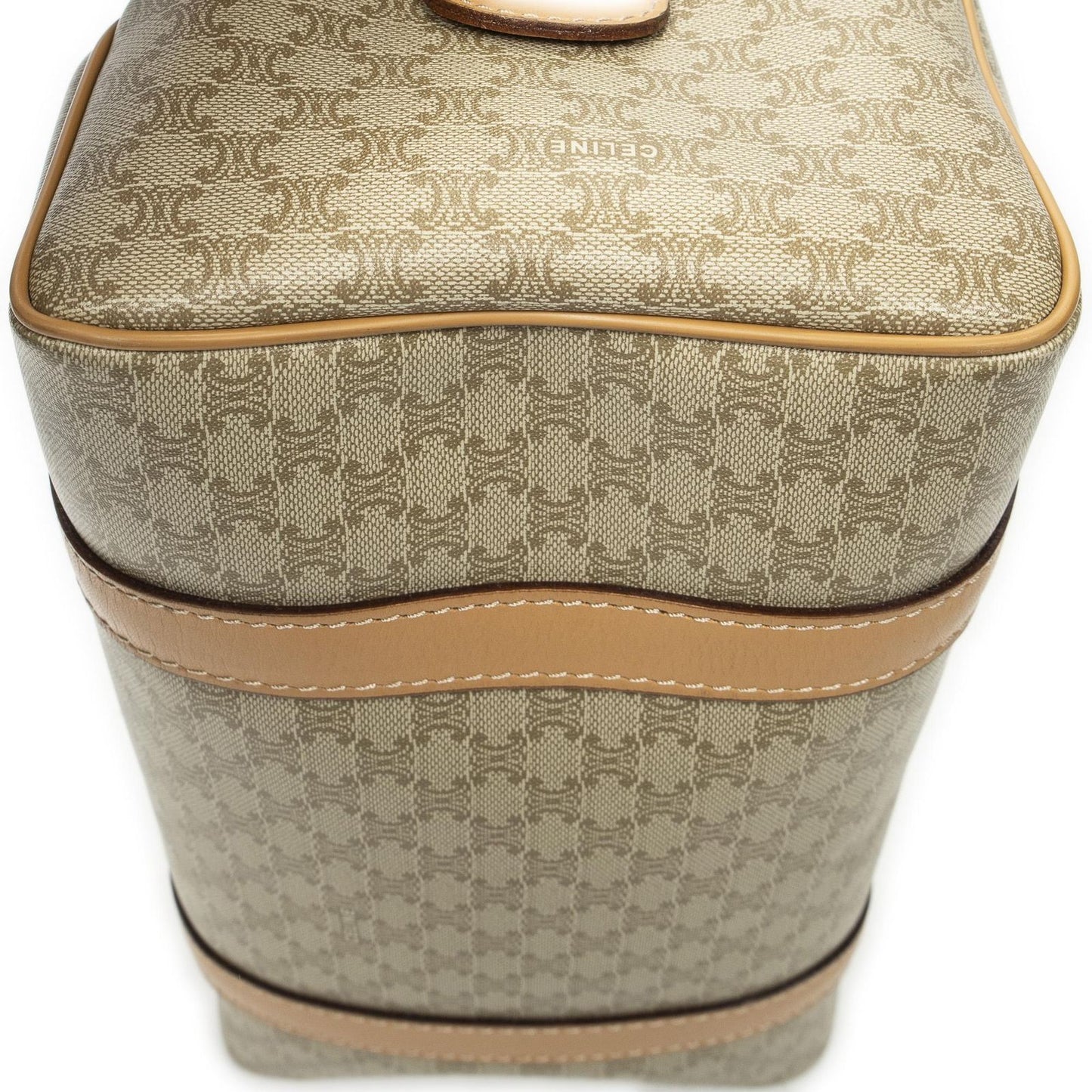 Celine Mini Boston Beige Macadam Canvas Shoulder — view 8
