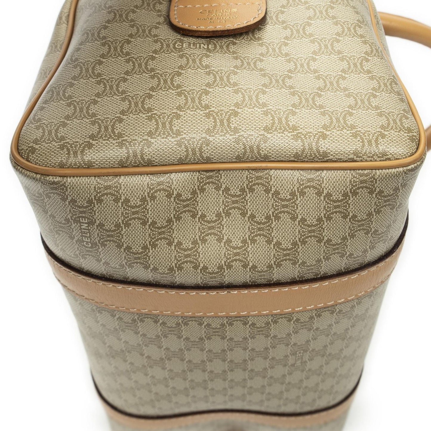 Celine Mini Boston Beige Macadam Canvas Shoulder — view 7