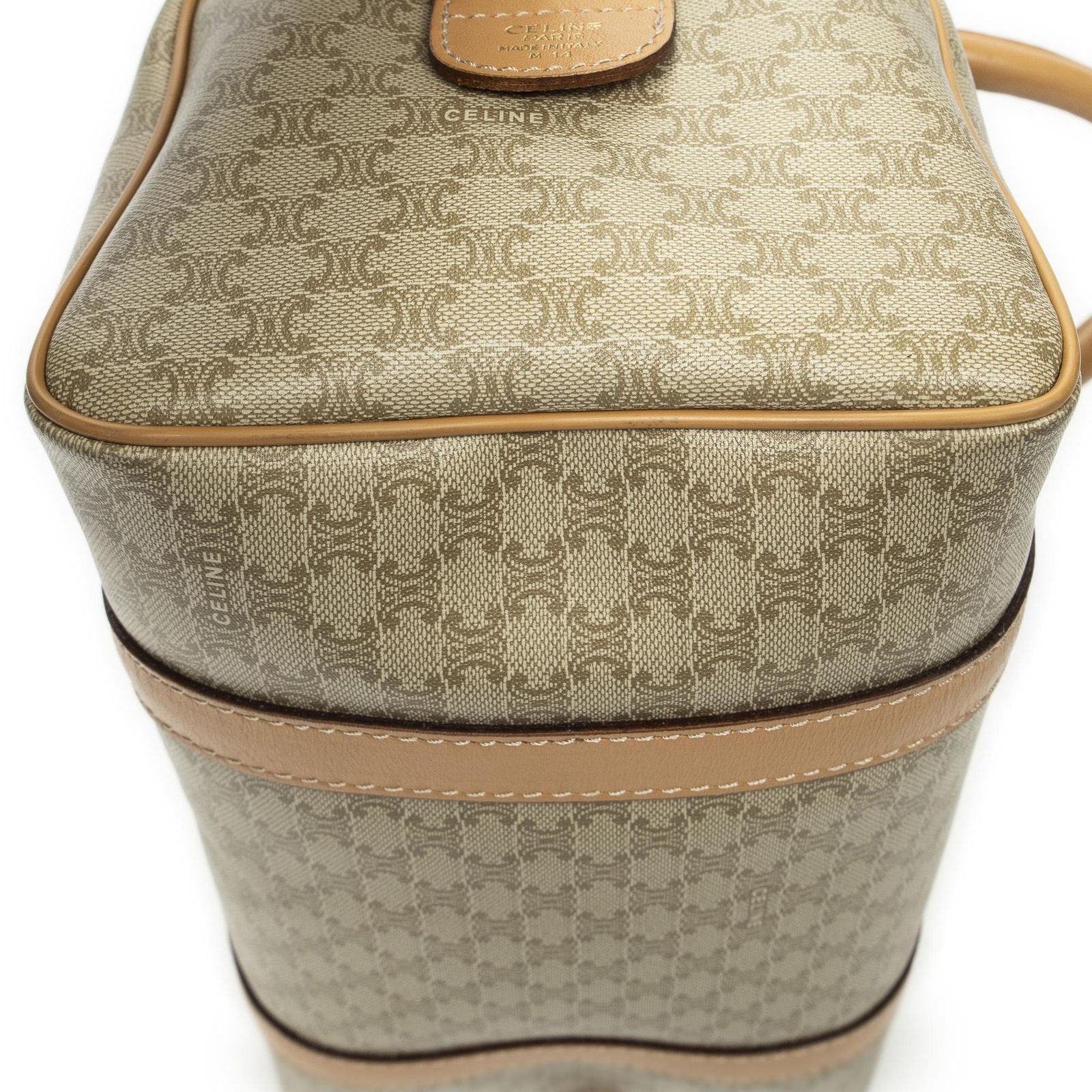 Celine Mini Boston Beige Macadam Canvas Shoulder — view 7