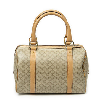 Celine Mini Boston Beige Macadam Canvas Shoulder — view 5
